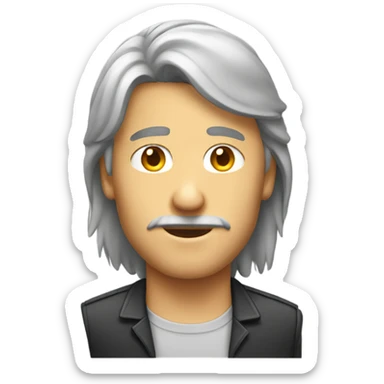 man with a mullet saluting sticker