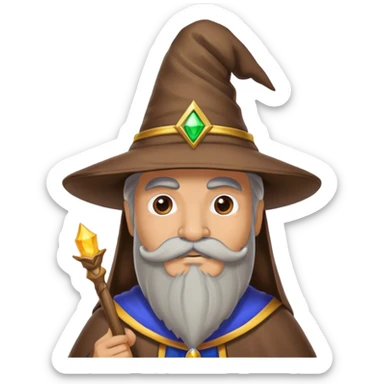 Mexican Wizard with a mustache and a wizar sticker