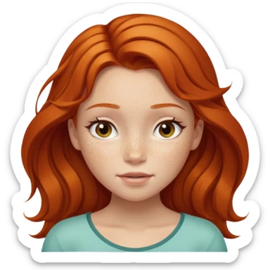A girl that is similar to Ariel but not so pretty with freckles and ginger hair sticker