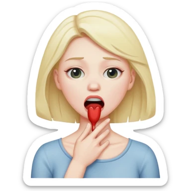 female choking myself sticker