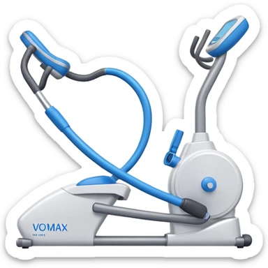 Simple blue VO2 max testing mouthpiece, exercise physiology equipment sticker