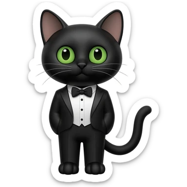 tuxedo cat with black nose and chin sticker