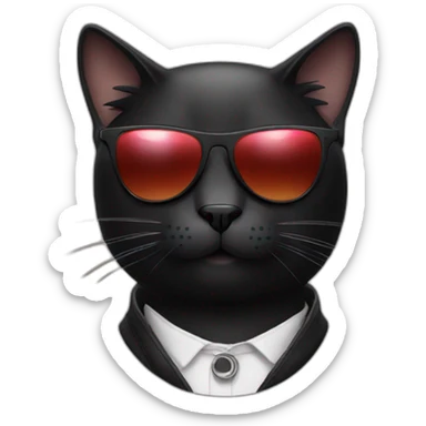 a black cat with sunglasses sticker