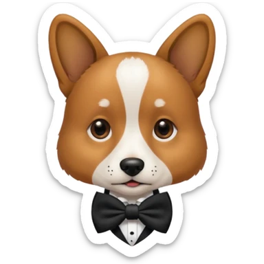 Groom dog with bowtie and suit sticker