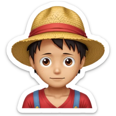 sombrero de paja de luffy sticker