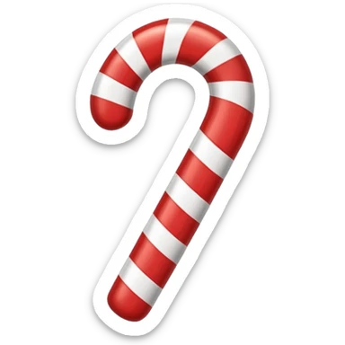 un baston de caramelo de navidad rojo con blanco sticker