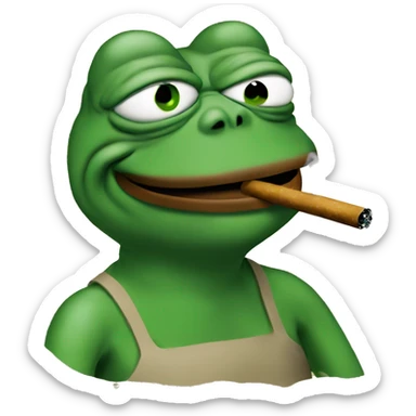 pepe frog smoking sticker