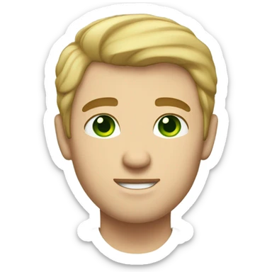 light skinned Caucasian male, green eyes, unshaven sticker