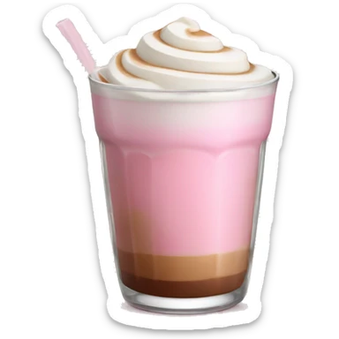glass of pink latte macchiato  sticker