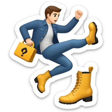 Boot kicking with a text "Get 2 Fuck" sticker