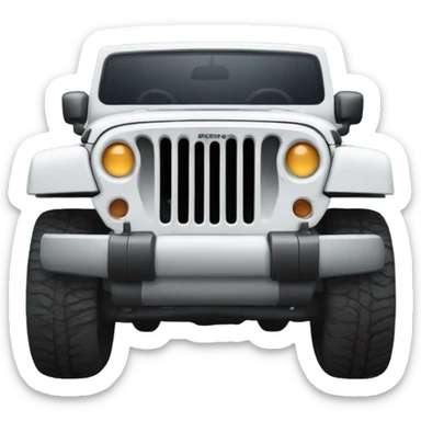 front view of a white jeep sticker
