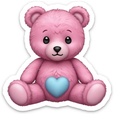 Cœur rose est un ours en peluche sticker