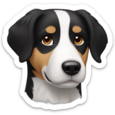 Border collie cross beagle black and white no brown shorter hair sticker