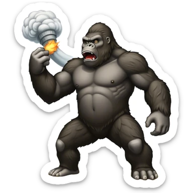 king kong havinig a fight with a tornado sticker