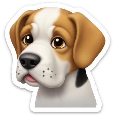 perro beagle al lado de perro buldog frances  sticker