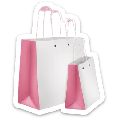 pink and white shopping bags sticker