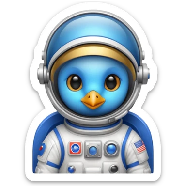 bird with astronaut suit sticker