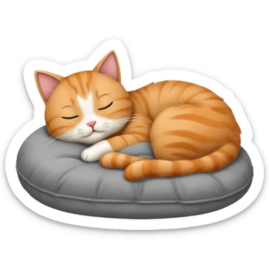 The cat sleeps on the pillow sticker