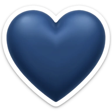 Small  Matt dark  midnight  blue simple heart sticker