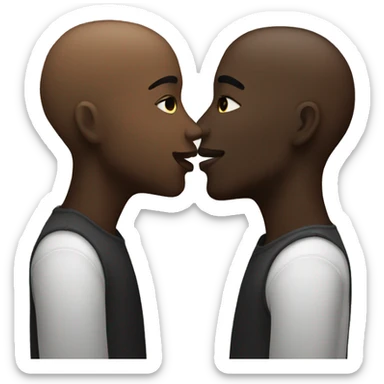 2 black people kissing sticker