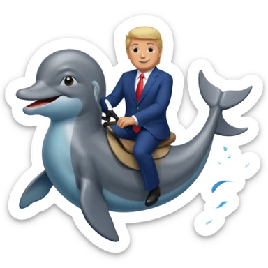 i’m trump at walmart while riding a dolphin sticker