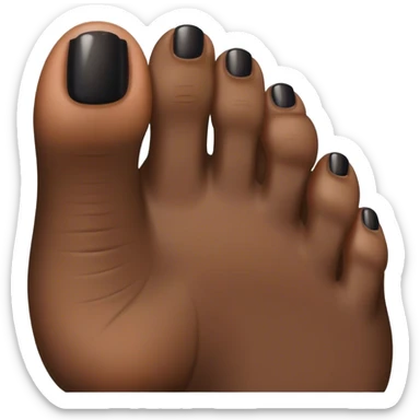 a foot toes with black toenail sticker