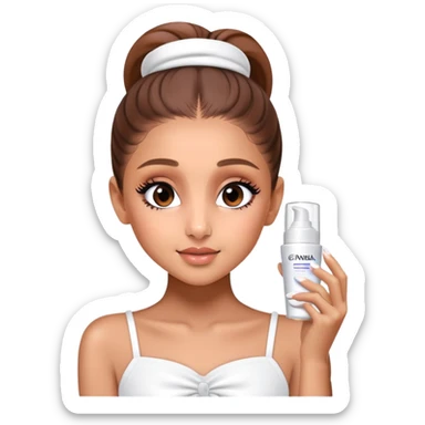 skin care cream application Ariana Grande sticker