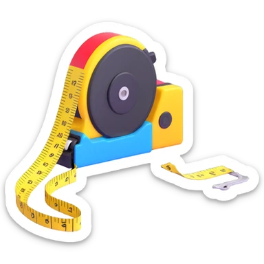tape measure with bright colors floating on white background sticker