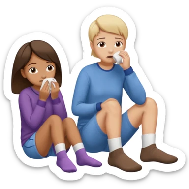 CreateCreate an emoji scene where a woman has fainted and a boy is making her smell his socks. One girl and boy an emoji scene where a woman has fainted and a boy is making her smell his socks. sticker