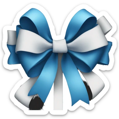 blue bow on black background sticker