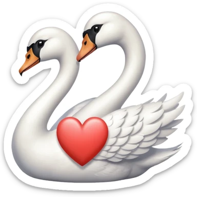 swan & white heart with the letter" U " sticker