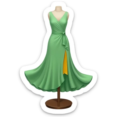 dress mannequin with green dresss sticker