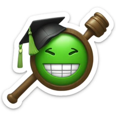 Green judge with hammer sticker