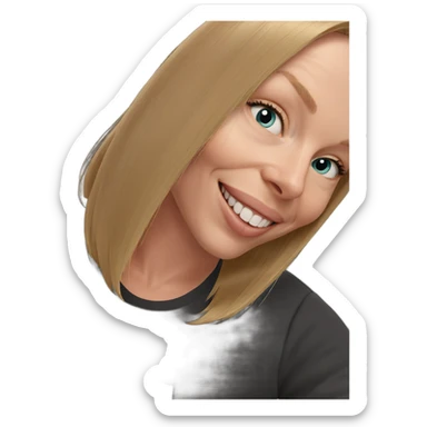 smiling girl with blonde hair sticker