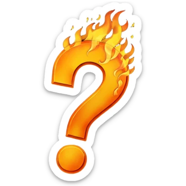 Burning question mark sticker