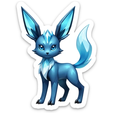 Shiny Edgy Badass Dark Gothic Glaceon-Amaura-Aurorus-Fakémon-hybrid-creature (full body)  sticker