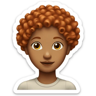 Redhead girl with curly hair sticker