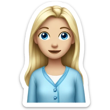 Girl with blue eyes and wearing pajamas  sticker