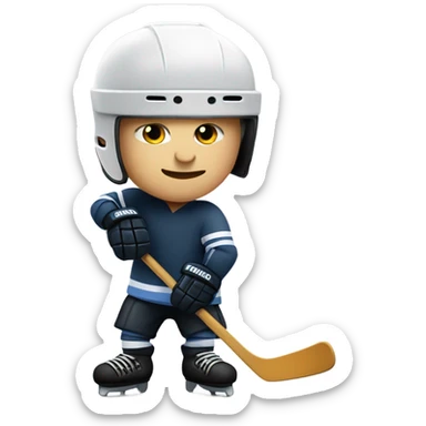 Bald guy playing hockey sticker