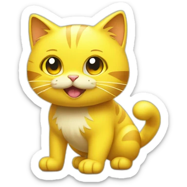 gallant electrical discharge emit electricity cartoon yellow cat like pokemon sticker