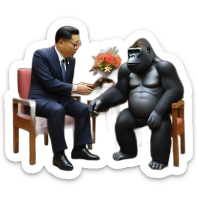 Gorilla meeting Kim yong un sticker