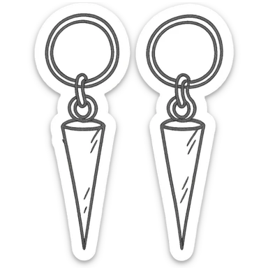 goth earrings, black spike, minimalist punk gothic sticker