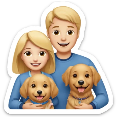 couple and their pet dog sticker