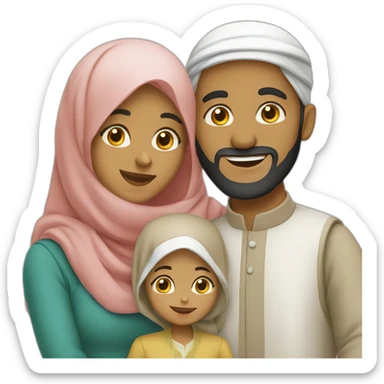 muslim family taking picture sticker