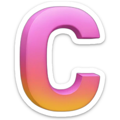 letter C 3D colors sticker