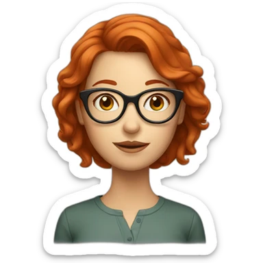 Redhead women with glasses  sticker