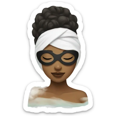 girl with mask relaxing spa sticker