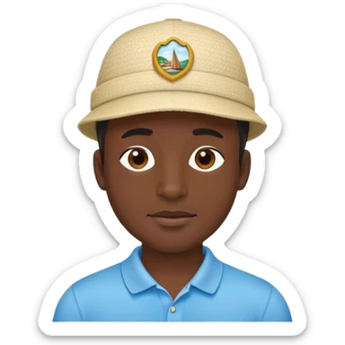 hombre negro con sombrero de turista y camiseta polo  sticker