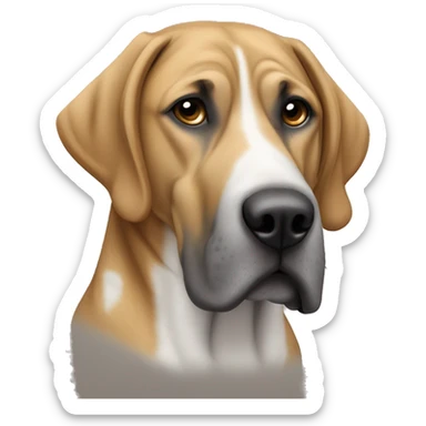 Light Brown and white grey hound mastiff with small ears sticker