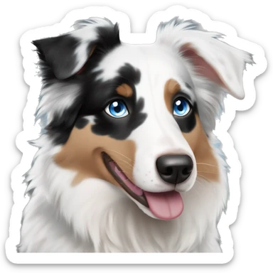 Double Merle Australian shepherd blue eyes and black eyeshadow sticker